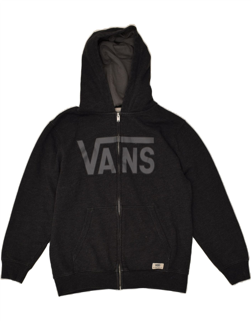 VANS Boys Graphic Zip Hoodie Sweater 15-16 Years Large Grey Cotton | Vintage Vans | Thrift | Second-Hand Vans | Used Clothing | Messina Hembry 