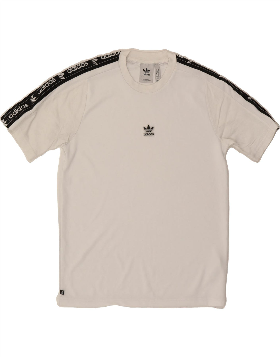 ADIDAS Mens Graphic T-Shirt Top Small White Colourblock Polyester Vintage Adidas and Second-Hand Adidas from Messina Hembry 