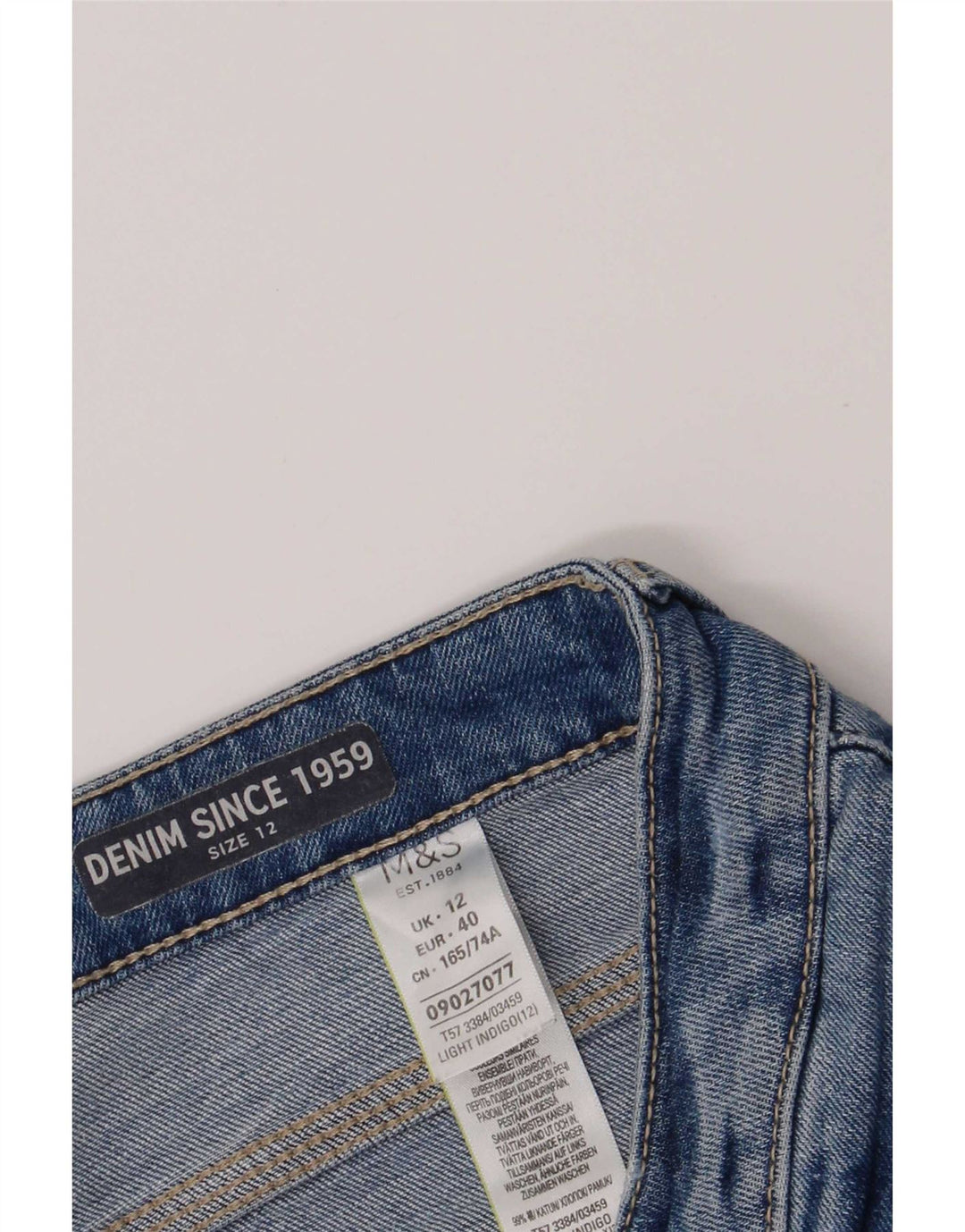 Marks & Spencer Womens Distressed Denim Shorts UK 12 Medium W30 Blue Cotton