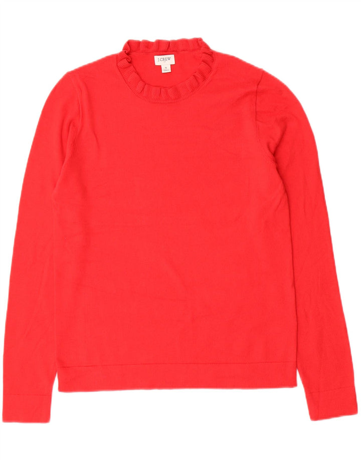 J. CREW Womens Crew Neck Jumper Sweater UK 10 Small Red Cotton