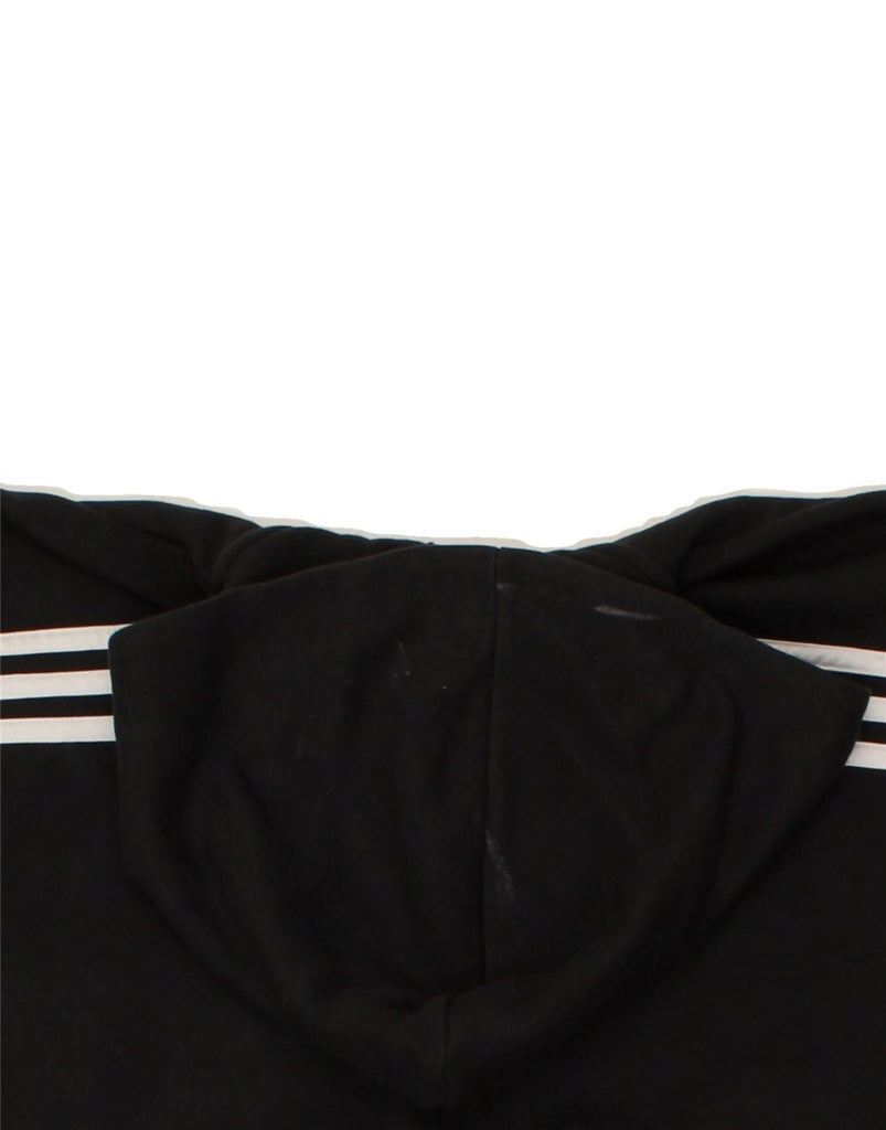 ADIDAS Womens Zip Hoodie Sweater UK 8/10 Small Black Cotton | Vintage Adidas | Thrift | Second-Hand Adidas | Used Clothing | Messina Hembry 