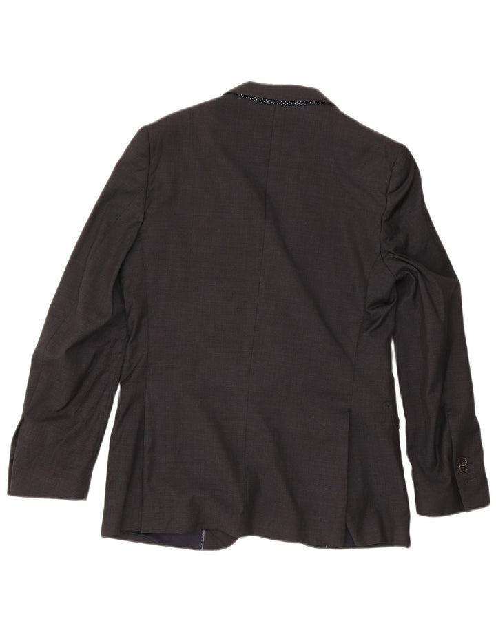 Massimo Dutti Mens 2 Button Blazer Jacket EU 48 Medium Grey Acetate