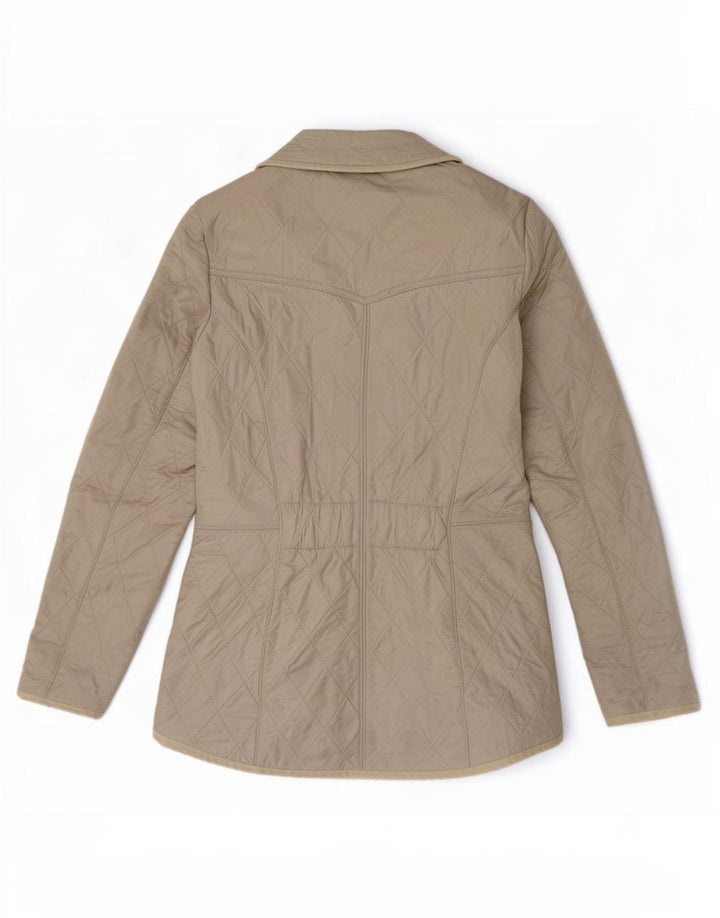 Barbour Womens Quilted Jacket UK 8 Small Off White Polyamide