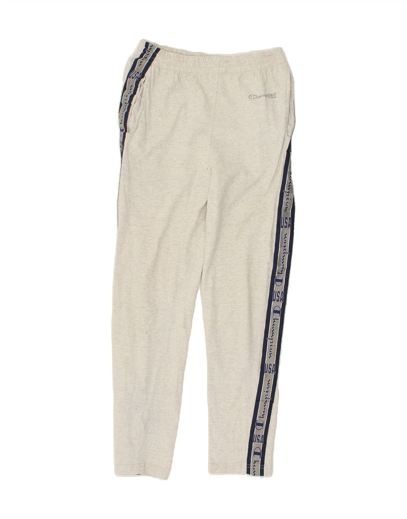 CHAMPION Mens Graphic Tracksuit Trousers XS Grey Cotton | Vintage Champion | Thrift | Second-Hand Champion | Used Clothing | Messina Hembry 