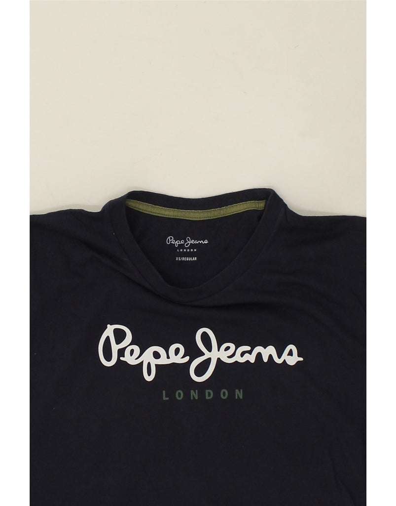 PEPE JEANS Mens Graphic T-Shirt Top XS Navy Blue Cotton Vintage PEPE Jeans and Second-Hand PEPE Jeans from Messina Hembry 