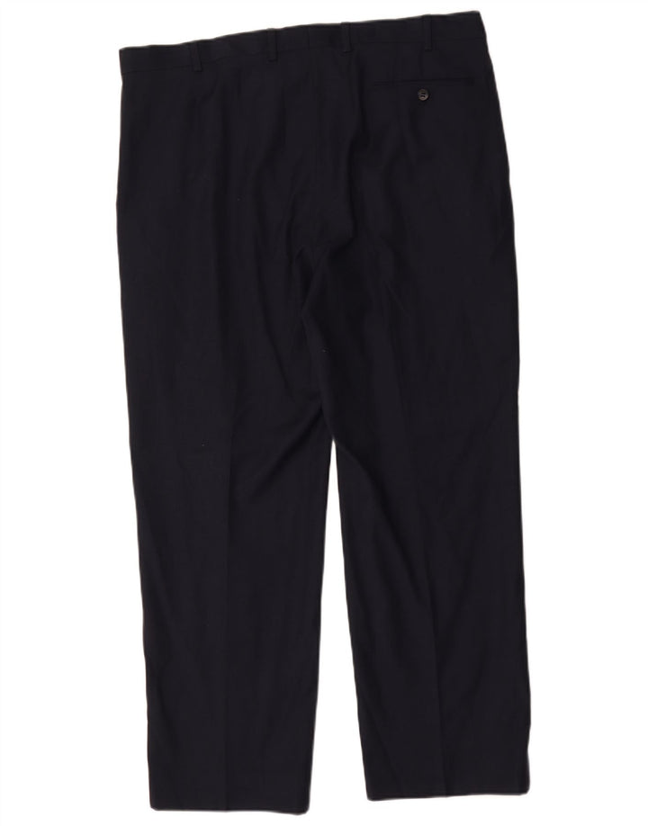 Marks & Spencer Mens Pegged Chino Trousers W38 L29 Navy Blue Wool