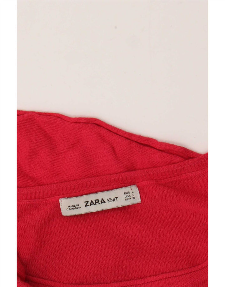 Zara Womens Blouse Top UK 16 Large Pink