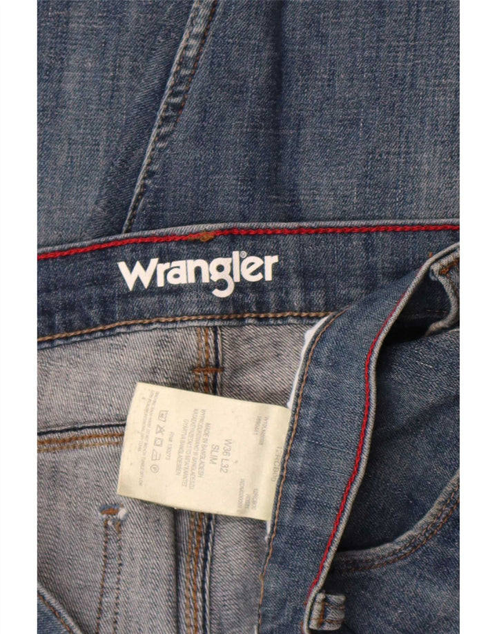 Wrangler Mens Slim Jeans W36 L29 Blue Cotton