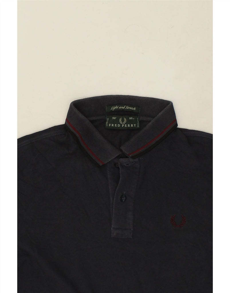 FRED PERRY Mens Light and Stretch Long Sleeve Polo Shirt Small Navy Blue | Vintage Fred Perry | Thrift | Second-Hand Fred Perry | Used Clothing | Messina Hembry 