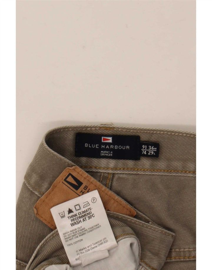 Marks & Spencer Mens Blue Harbour Straight Jeans W36 L29 Grey Cotton