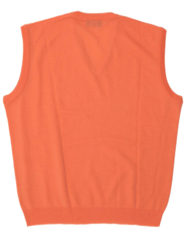 Vintage Mens Vest Tank Top Large Orange Wool