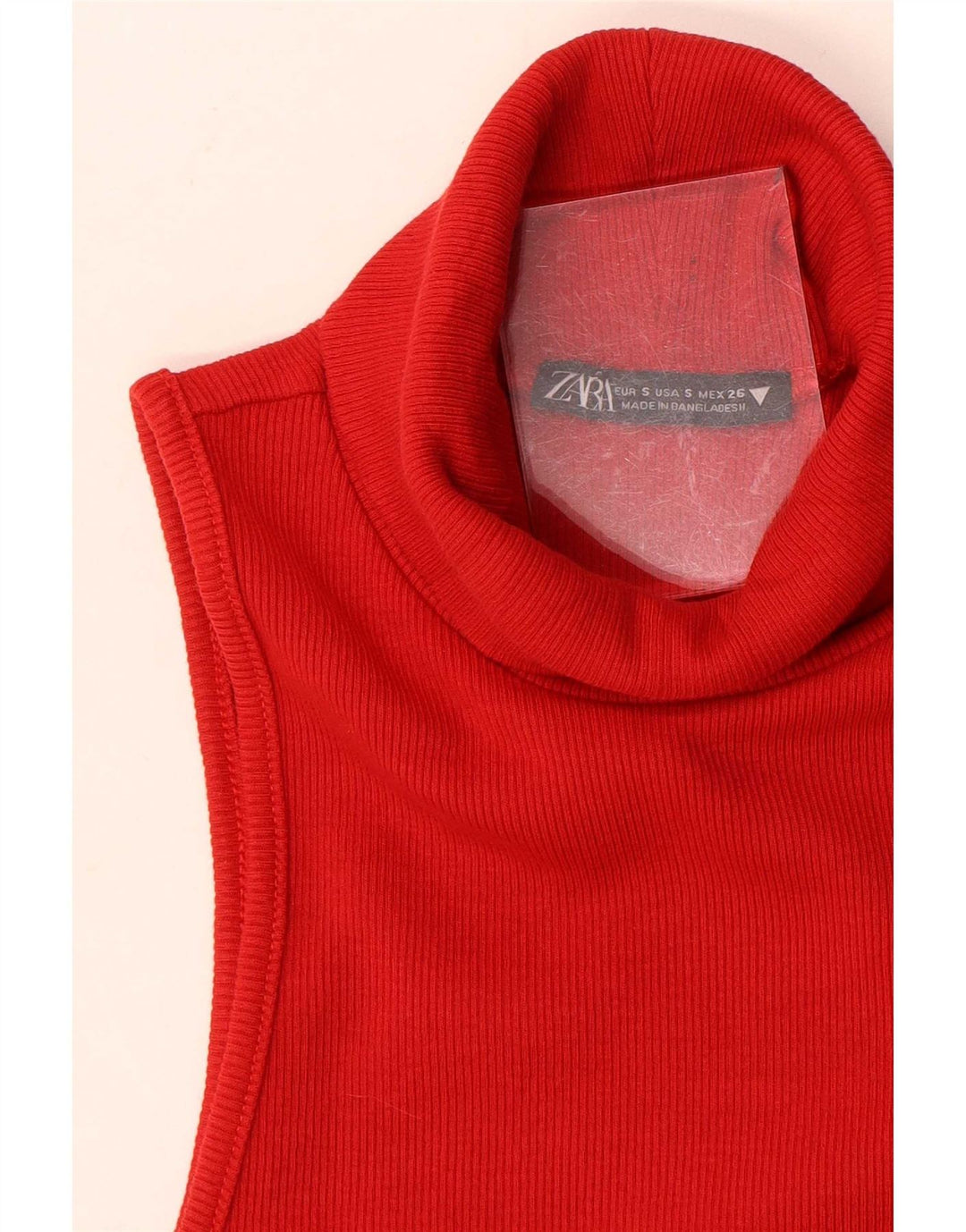 Zara Womens Sleeveless Bodycon Dress UK 8 Small Red