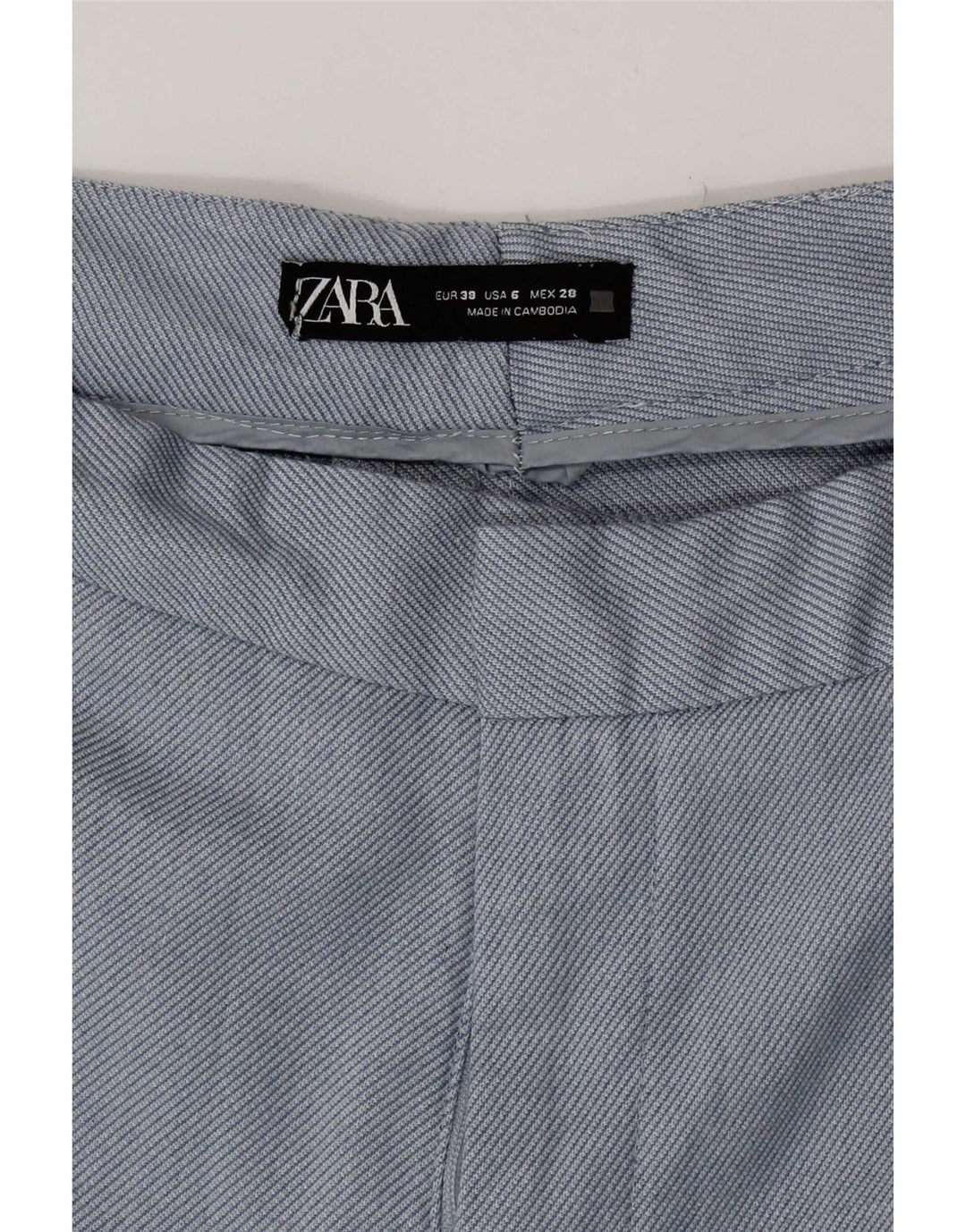 Zara Womens Straight Chino Trousers EU 38 Small W28 L27 Blue Polyester