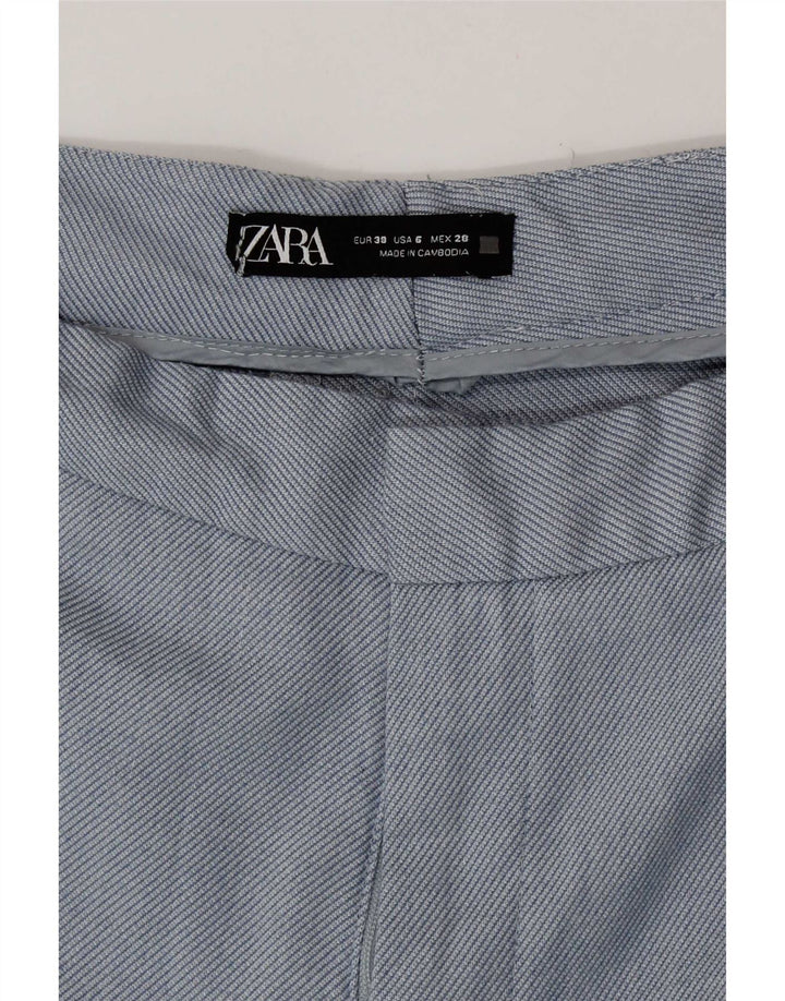 Zara Womens Straight Chino Trousers EU 38 Small W28 L27 Blue Polyester