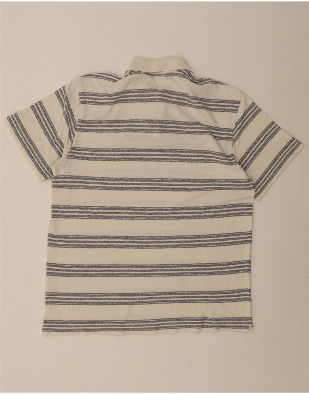 Ellesse Mens Polo Shirt UK 38 Medium White Striped Cotton
