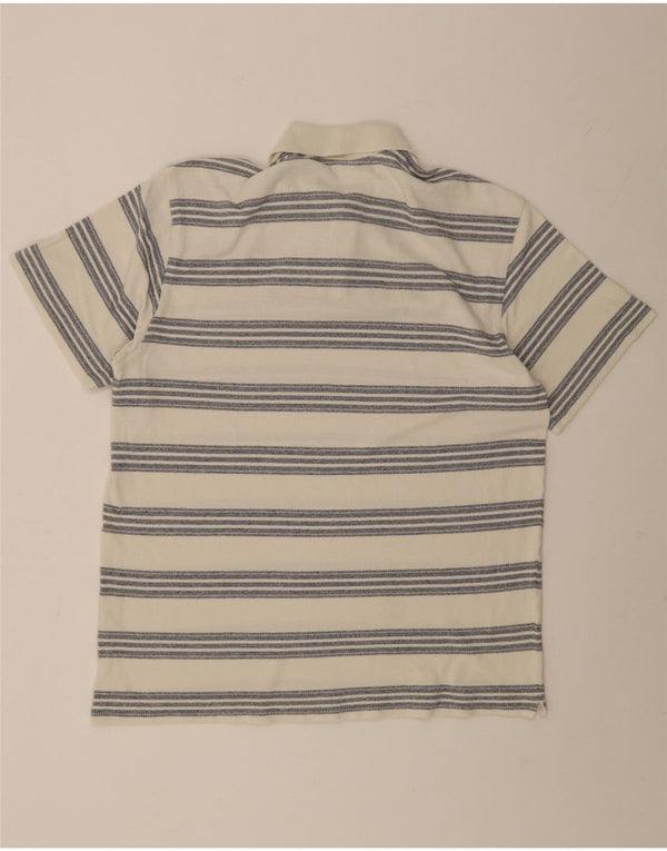 Ellesse Mens Polo Shirt UK 38 Medium White Striped Cotton