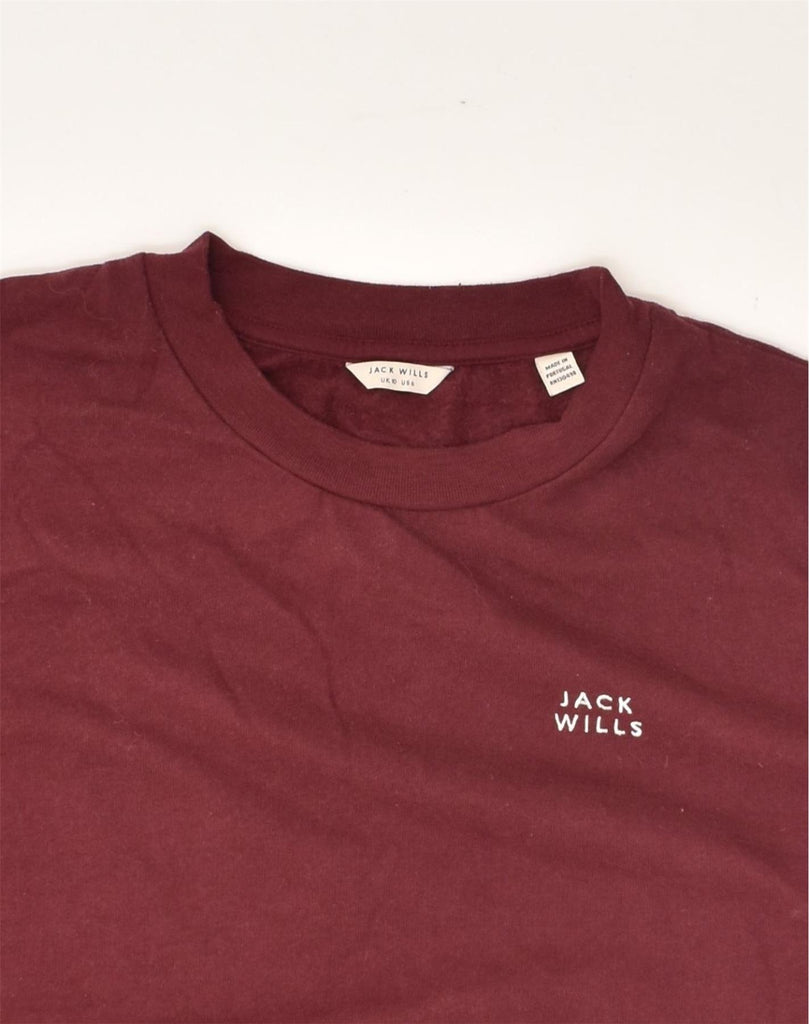 JACK WILLS Womens Sweatshirt Jumper UK 10 Small  Maroon Cotton | Vintage Jack Wills | Thrift | Second-Hand Jack Wills | Used Clothing | Messina Hembry 