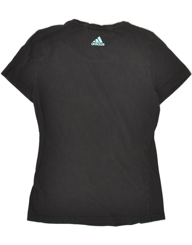 ADIDAS Womens Graphic T-Shirt Top UK 8/10 Small Black Cotton Vintage Adidas and Second-Hand Adidas from Messina Hembry 