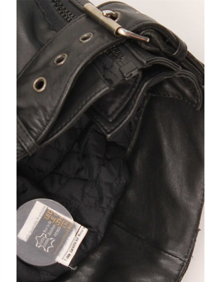 Hein Gericke Mens Leather Racer Jacket IT 50 Large Black Leather