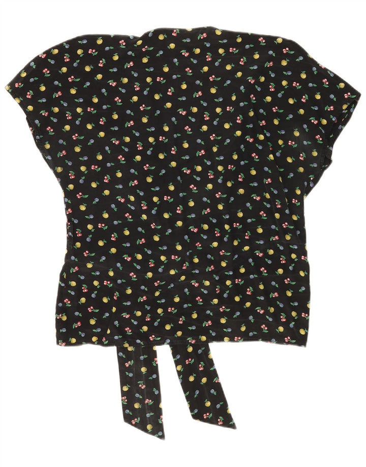 Vintage Womens Abstract Pattern Blouse Top IT 48 XL Black