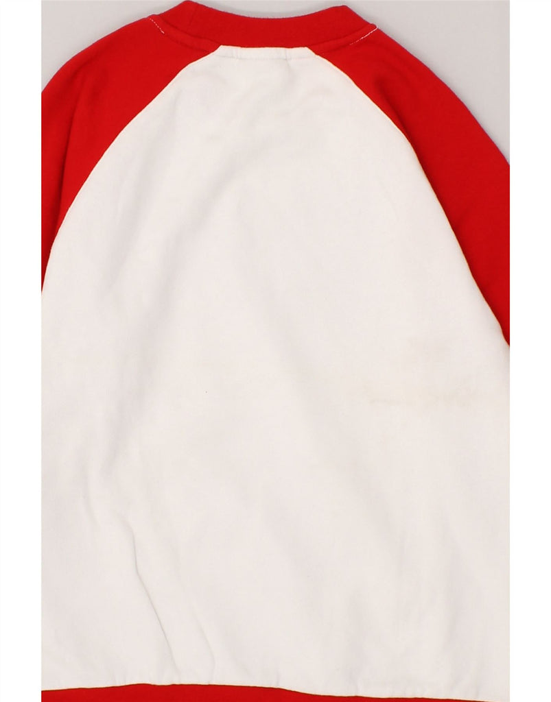 ADIDAS Boys Graphic Sweatshirt Jumper 9-10 Years Red Colourblock Cotton | Vintage Adidas | Thrift | Second-Hand Adidas | Used Clothing | Messina Hembry 