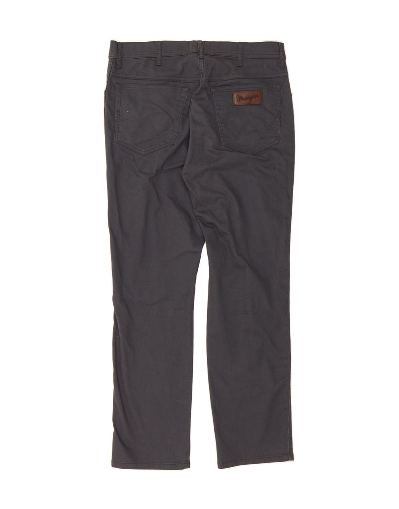 WRANGLER Mens Texas Slim Casual Trousers W34 L30 Grey Pinstripe Cotton Vintage Wrangler and Second-Hand Wrangler from Messina Hembry 