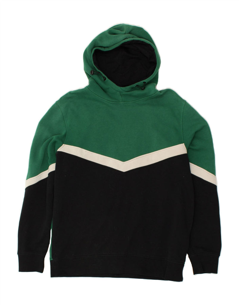 JACK & JONES Mens Hoodie Jumper XL Green Colourblock Polyester | Vintage Jack & Jones | Thrift | Second-Hand Jack & Jones | Used Clothing | Messina Hembry 