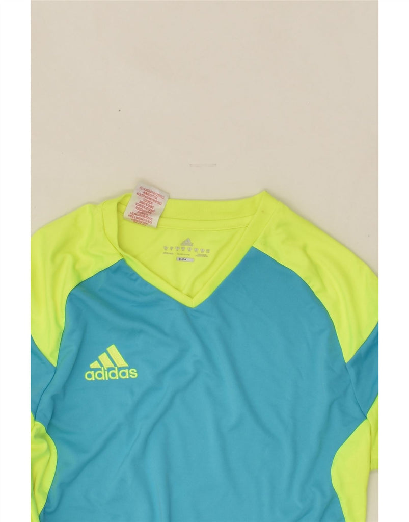 ADIDAS Boys Pullover Tracksuit Top 13-14 Years Green Colourblock Polyester | Vintage Adidas | Thrift | Second-Hand Adidas | Used Clothing | Messina Hembry 