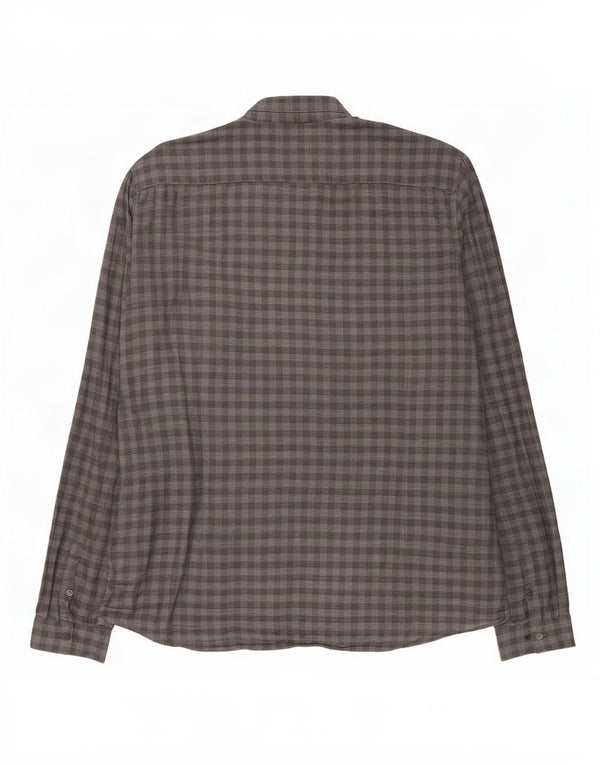 Calvin Klein Mens Slim Fit Shirt 2XL Grey Gingham Cotton