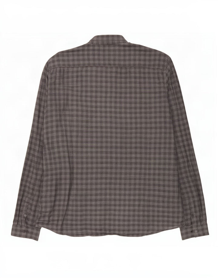 Calvin Klein Mens Slim Fit Shirt 2XL Grey Gingham Cotton