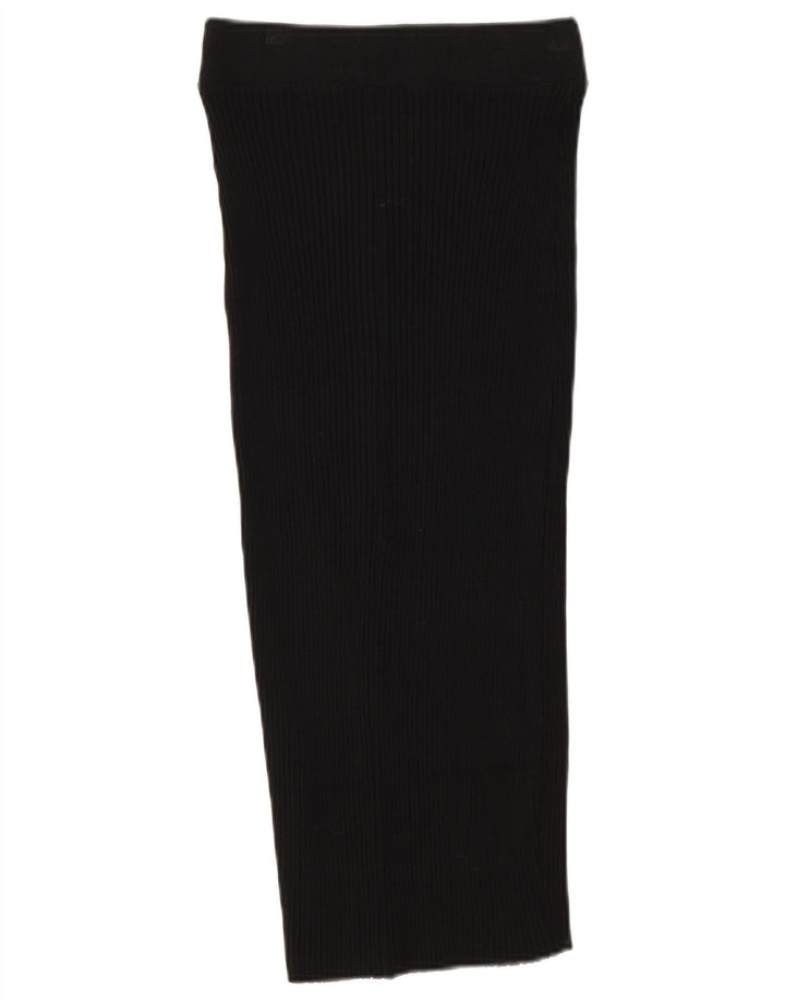 Zara Womens Knit Midi Skirt Medium W28  Black