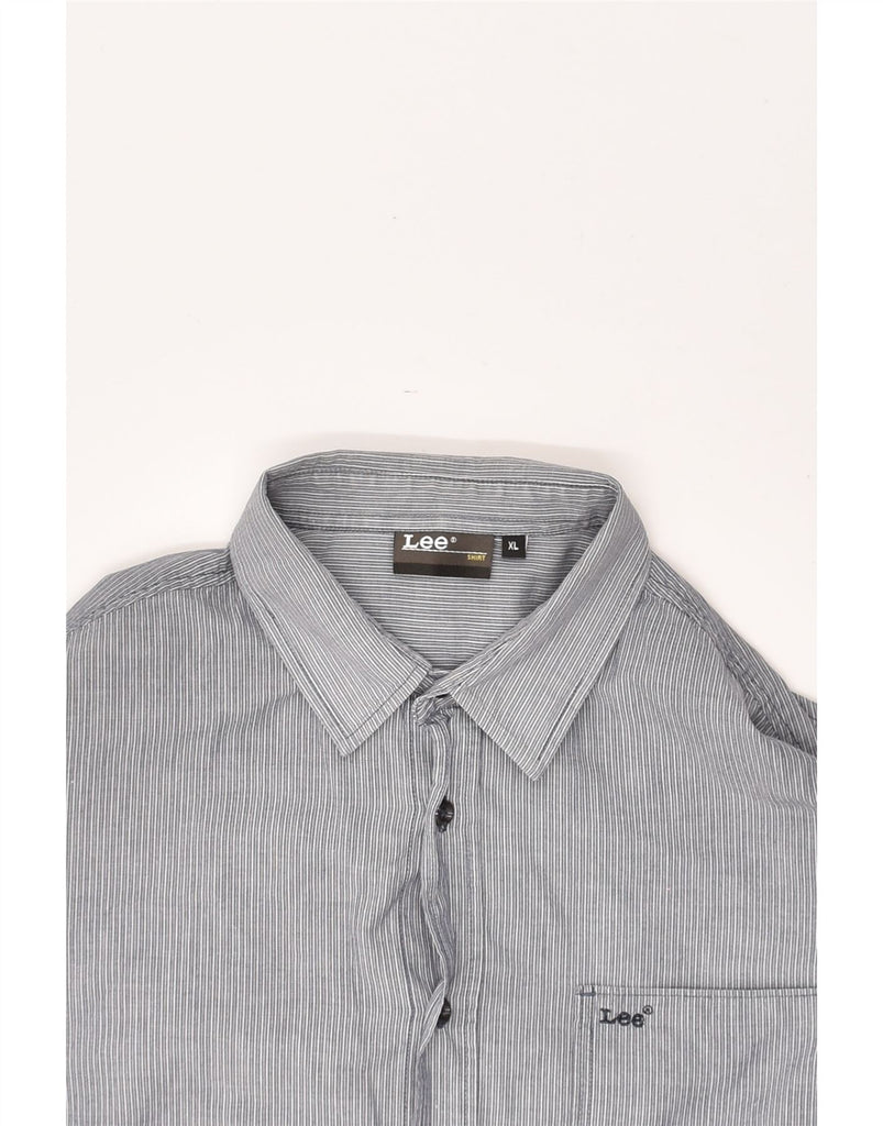 LEE Mens Shirt XL Grey Striped Cotton | Vintage Lee | Thrift | Second-Hand Lee | Used Clothing | Messina Hembry 