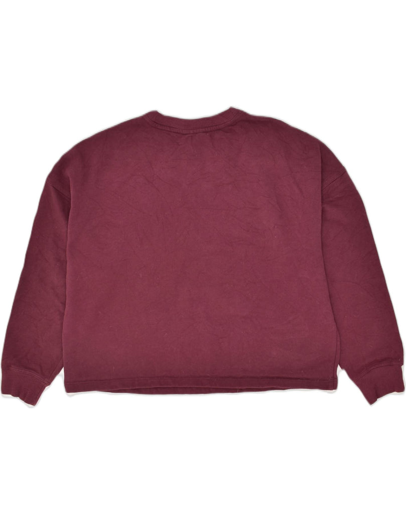 CALVIN KLEIN Womens Oversized Sweatshirt Jumper UK 14 Medium Maroon Cotton | Vintage Calvin Klein | Thrift | Second-Hand Calvin Klein | Used Clothing | Messina Hembry 