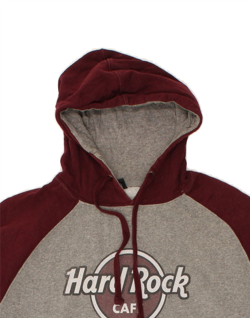 HARD ROCK CAFE Mens Venice Graphic Hoodie Jumper XL Grey Colourblock | Vintage Hard Rock Cafe | Thrift | Second-Hand Hard Rock Cafe | Used Clothing | Messina Hembry 