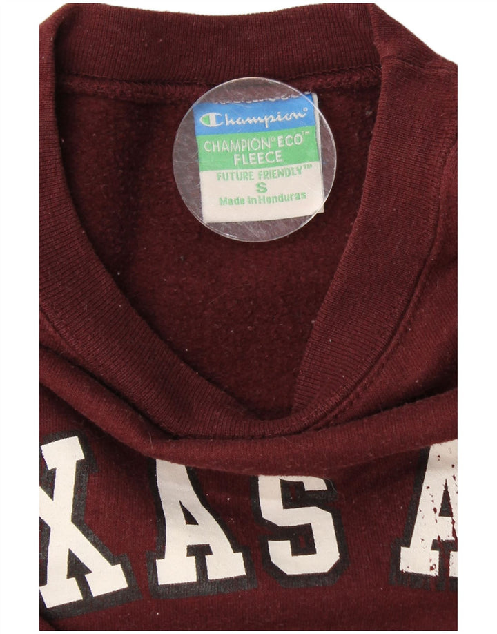 CHAMPION Womens Oversized Sweatshirt Jumper UK 10 Small Maroon