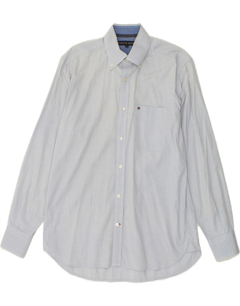 TOMMY HILFIGER Mens Shirt Small Blue Cotton Vintage Tommy Hilfiger and Second-Hand Tommy Hilfiger from Messina Hembry 