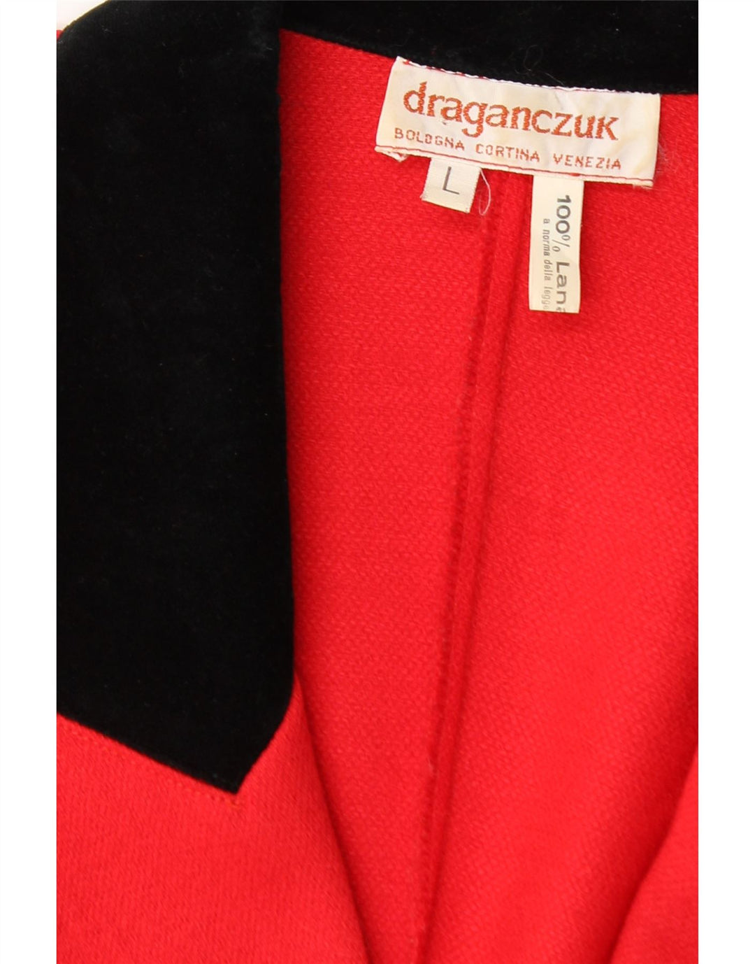 VINTAGE Womens Longline Double Breasted Blazer Jacket UK 14 Large Red Wool Vintage Vintage and Second-Hand Vintage from Messina Hembry 