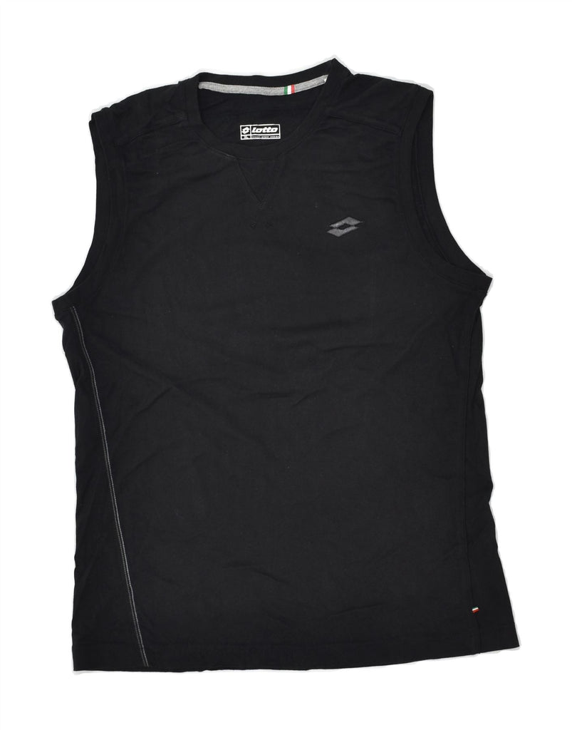 LOTTO Mens Vest Top XL Black Cotton | Vintage Lotto | Thrift | Second-Hand Lotto | Used Clothing | Messina Hembry 