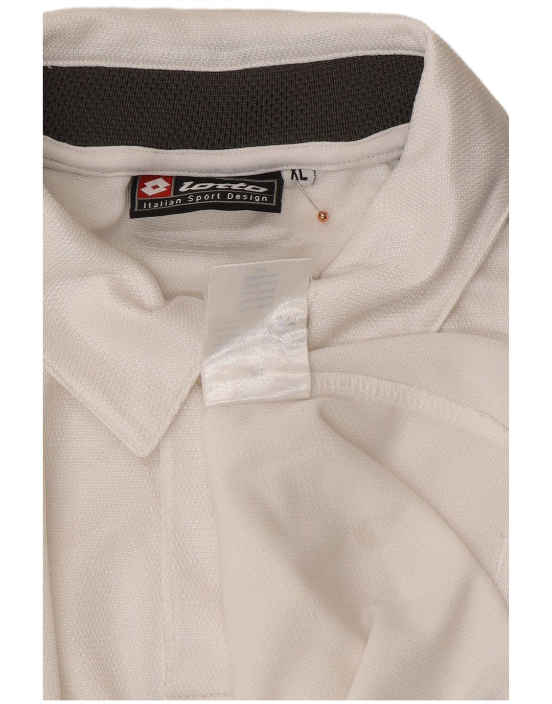 LOTTO Mens Polo Shirt XL White Colourblock Polyester