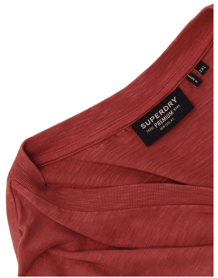 Superdry Mens T-Shirt Top 2XL Red