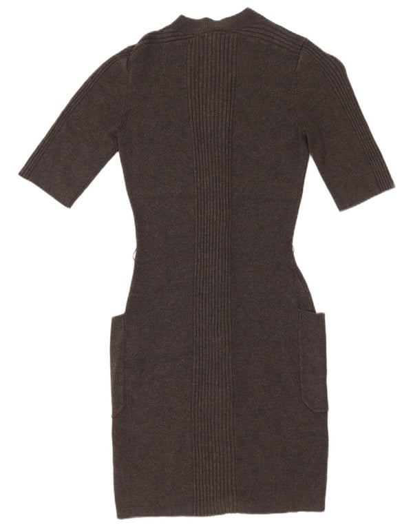 Guess Womens Knit Bodycon Dress UK 14 Medium Grey Viscose