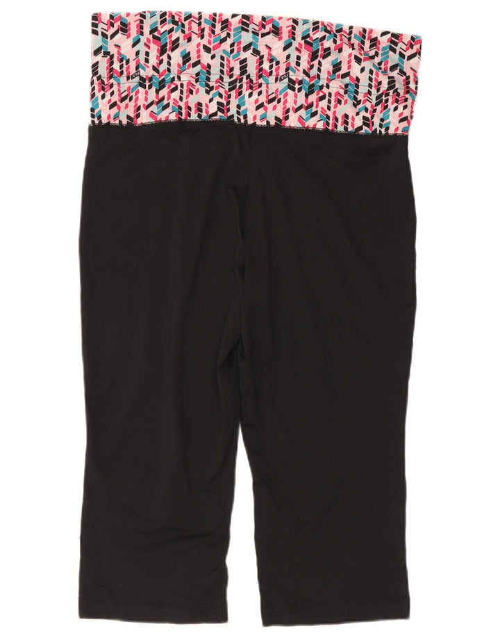 Fila Womens Capri Leggings UK 16 Large Black Geometric Polyester