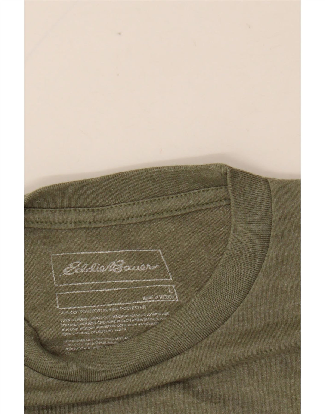EDDIE BAUER Mens Graphic T-Shirt Top Large Khaki Cotton
