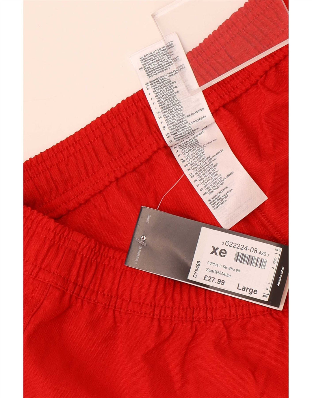 Adidas Mens Sport Shorts Large Red Polyester