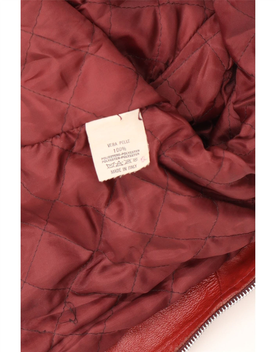 Vintage Womens Leather Jacket UK 14 Medium Red
