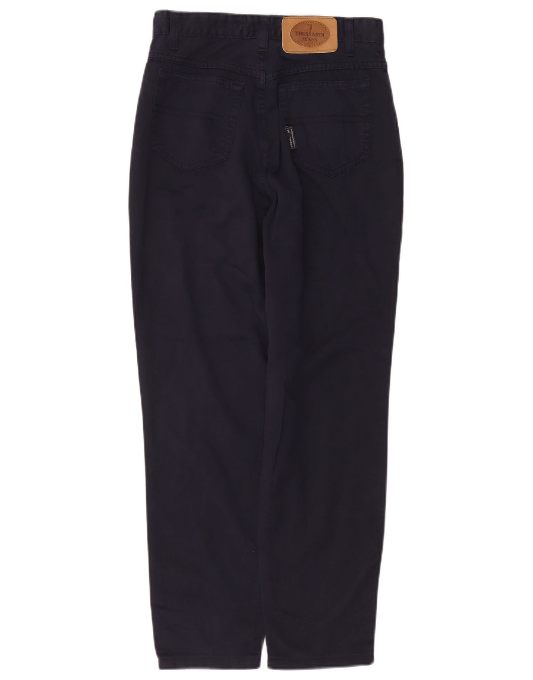 TRUSSARDI Womens High Waist Casual Trousers IT 44 Medium W30 L27 Navy Blue