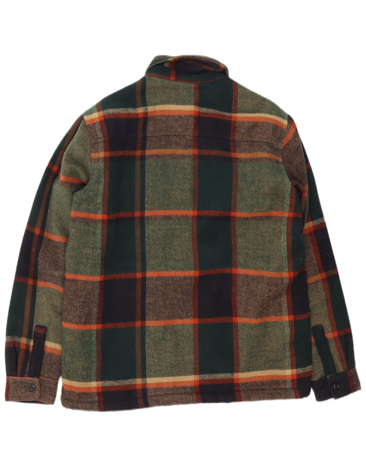 ZARA Mens Relaxed Fit Lumberjack Flannel Shirt Large Green Check Polyester