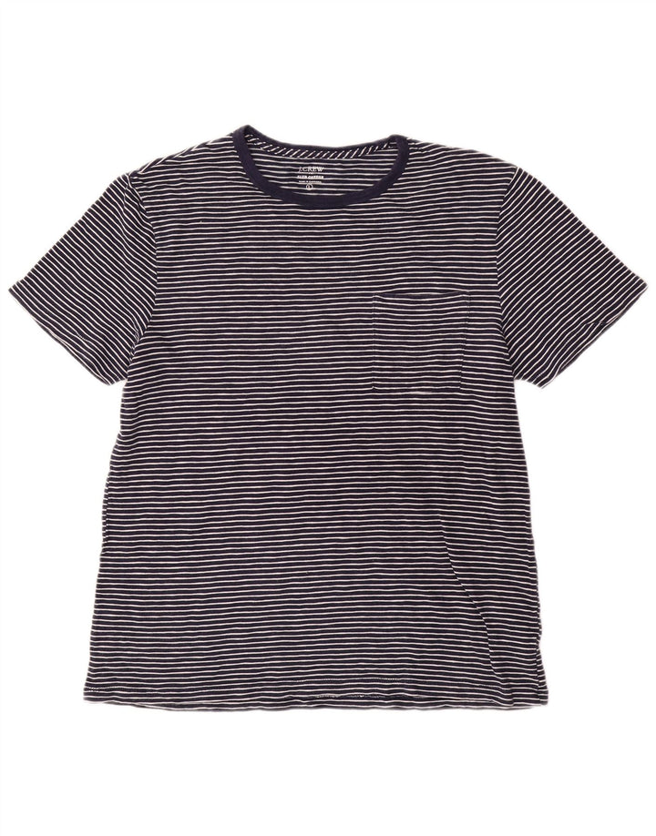 J. CREW Womens T-Shirt Top UK 16 Large Navy Blue Striped Cotton