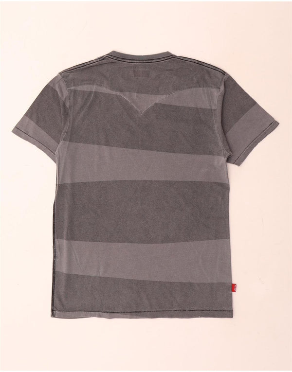 Levi's Mens Graphic T-Shirt Top Medium Grey Striped Cotton