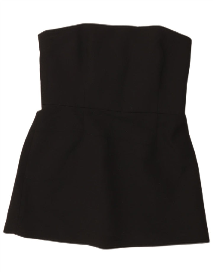 Zara Womens Strapless Top UK 18 XL Black Polyester